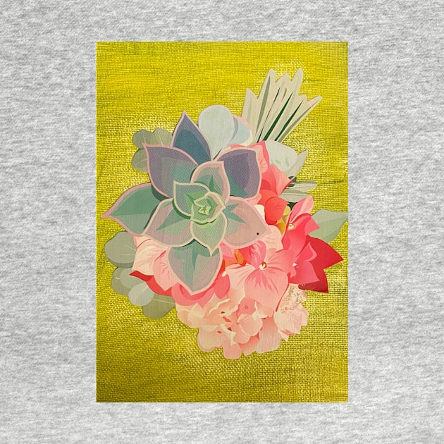 Green Succulent Floral Art by courtneylgraben